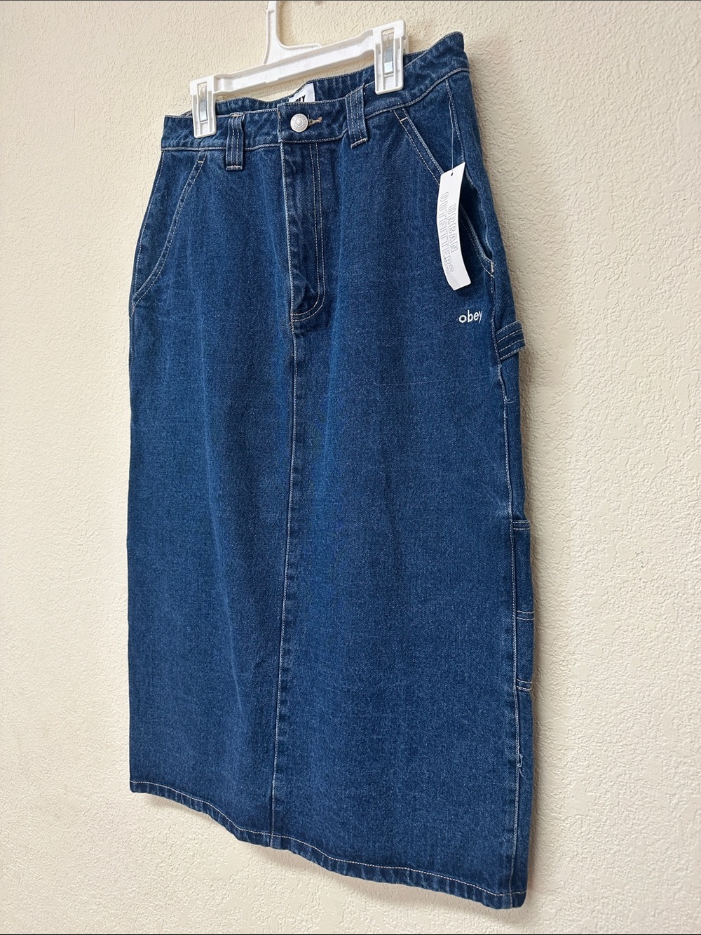 OBEY NWT OBEY Juniper Embroidered Denim Midi Skirt 28 - Picture 4 of 6